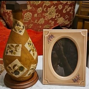 1 Upcycyled Glass Bottle vtg Collectibles Wood Glass Ceramic 3 Set All Handmade